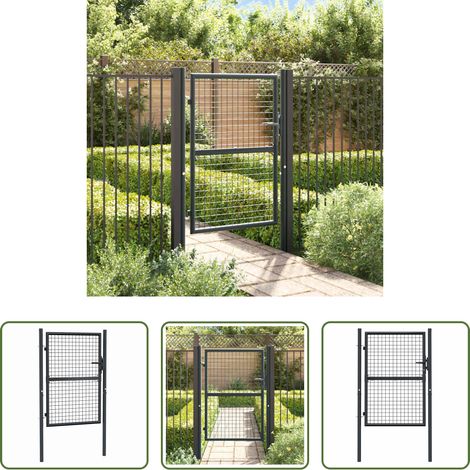 vidaXL Verzinkter Stahl - Maschen-Gartentor verzinkter Stahl 100 x 125 cm Grau (1/5)