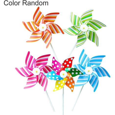 Moulinet à rayures multicolores fait main, multifonctionnel, pour le jardin (1/5)