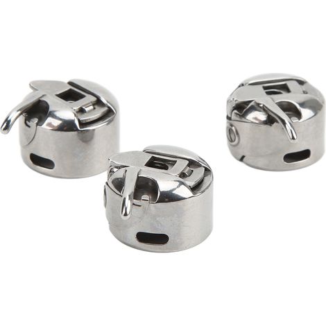Lot de 3 boîtiers de canette en acier inoxydable durable, accessoire très fonctionnel pour machine à coudre domestique (1/5)