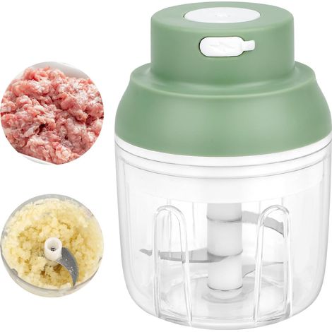 Lntyq Zwiebelzerkleinerer, elektrisch, 250 ml, Multifunktionszerkleinerer, Gemüsezerkleinerer, Zwiebelzerkleinerer, Zwiebelzerkleinerer, Universalzerkleinerer für Zwiebeln, Gemüse, Früchte, Nüsse (1/4)