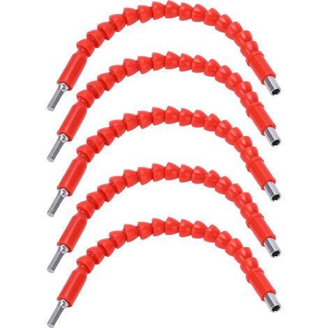 Lot de 5 rallonges flexibles pour forets, tige flexible de 295 mm (11,6 pouces) de long, universelles pour perceuses électriques (1/5)