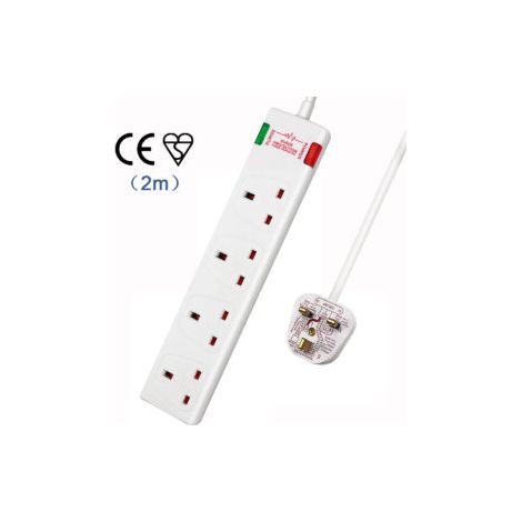 4 Gang Surge-Protected Extension Lead 2M, 13A