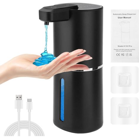 Automatischer Flüssigseifenspender, 380 ml, mit Sensor, Wandmontage, berührungslos, 4 Dosierstufen, USB-aufladbar, wasserdicht (IPX5) für Küche und Bad (1/5)