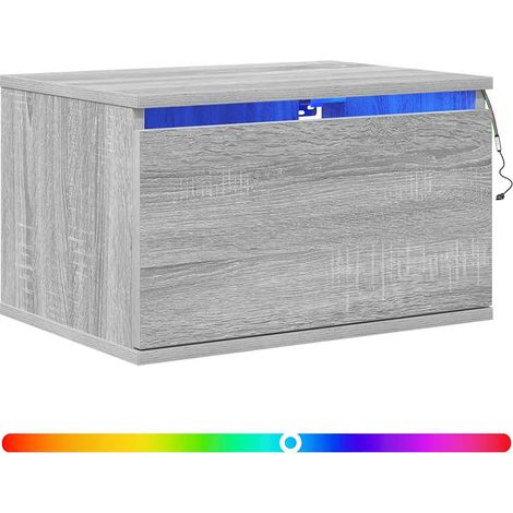 Maison Exclusive - Wand-Nachttisch mit LED-Leuchten Grau Sonoma