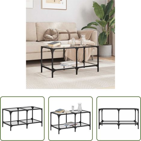 Couchtisch transparent - Couchtisch mit Glasplatte Transparent 78,5x40x40 cm Stahl (1/5)