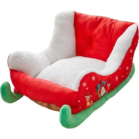 Panier pour Chat Panier Chien Chat en Forme De Traîneau De Noël Nid Doudou (1/5)
