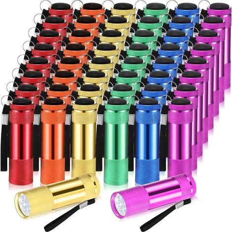VIHOSE Lot de 48 mini lampes poche en vrac aluminium brillant (1/5)