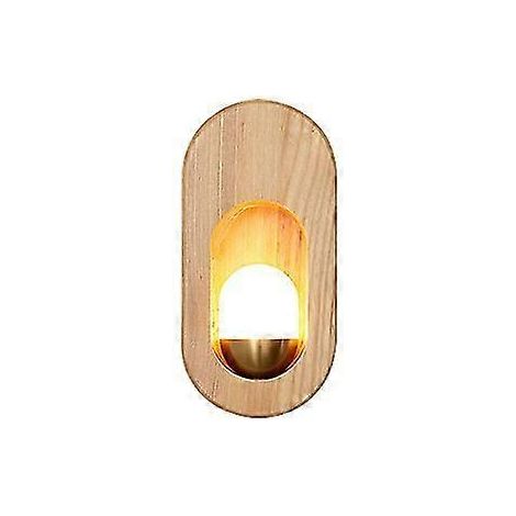 Applique murale, lampe de chevet, lampe de chevet LED moderne nordique en bois massif, éclairage d'allée de salon de style japonais (1/5)