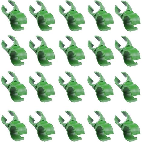 Attaches pour plantes – 20 clips pivotants réglables pour tuteurs de jardin, cages à tomates et plantes grimpantes – Vert 11 mm (1/5)