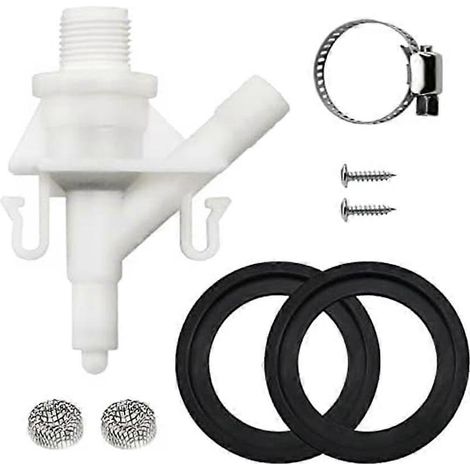Kit de vanne d'eau pour toilettes de camping-car et 2 joints de bille de chasse d'eau 385311658 (1/5)