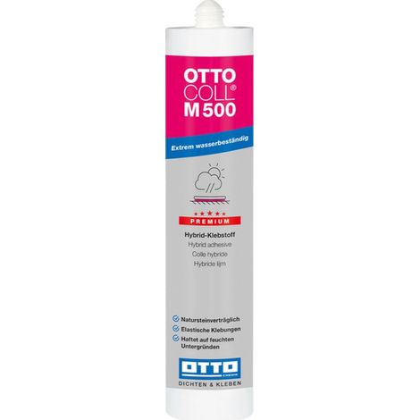 OTTOCOLL M 500 Colle-mastic hybride «premium» résistant à l'eau 310 ml C02 gris
