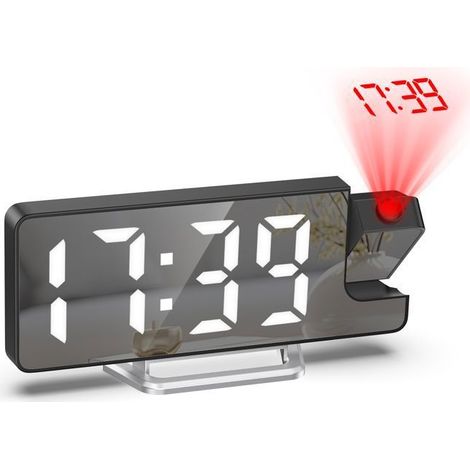 Réveil Projection Numérique avec 3 Niveaux de Luminosité et Fonction Snooze (1/5)