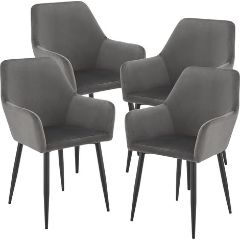 Set di 4 sedie da pranzo dal design moderno e robusto 86 x 57 x 56 cm grigio scuro 030009832