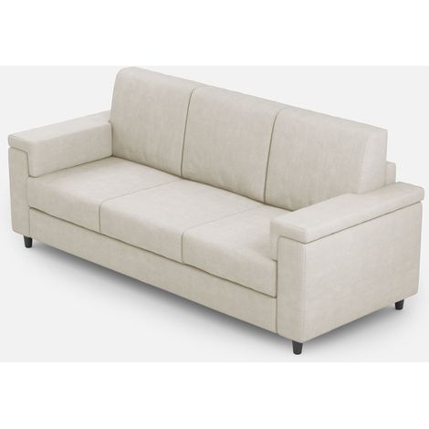 Letto Singolo rivestito in Microfibra - ADELE - Tipologia Letto: Con Rete - Dimensione Rete: 80x200 - Colore: Ocra