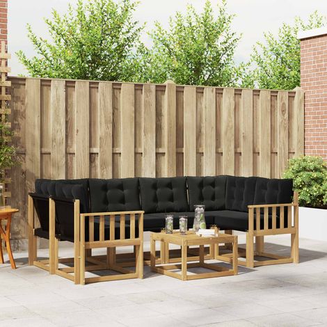 vidaXL Outdoor Sofa Set 7 pcs White and Black (1/5)