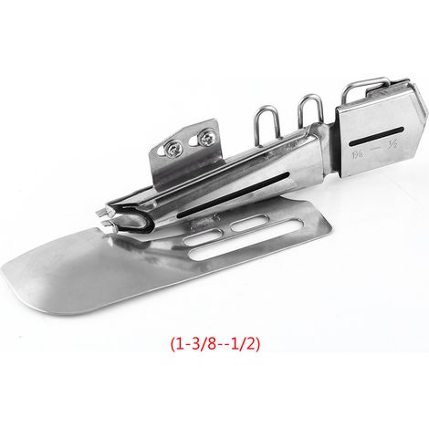 Pied presseur pour machine à coudre industrielle, accessoire de pliage et reliure (1-3/8" à 1/2") (1/3)