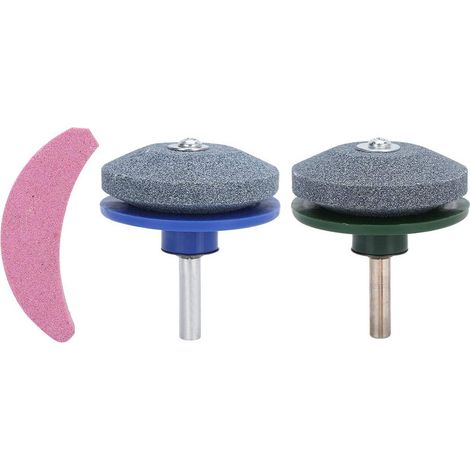 Juego de 3 piezas de herramientas de piedra de afilar para cuchillas de cortacésped, para afilar y pulir. (1/5)