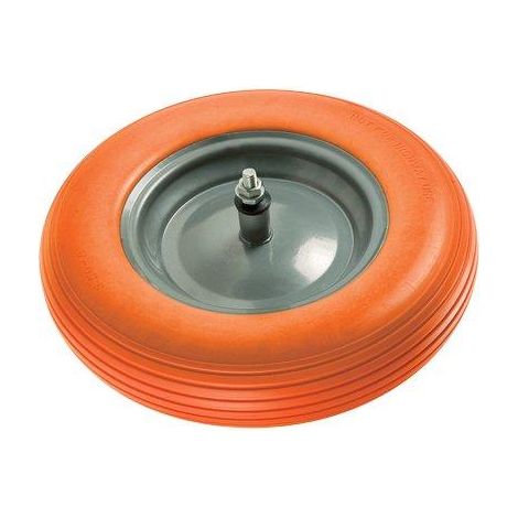 RUOTA PU ANTIFORO X CARRIOLA HAND - 3,50X8 DISCO METALLO ASSE MM 12X160- 1 kit