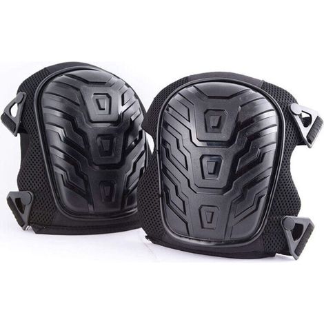 Genouillères professionnelles, coussinet en mousse robuste, coussinet en gel confortable, clips de fixation pour un réglage facile, noir, 1 paire (1/5)