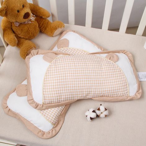 Oreiller bébé respirant, doux, élastique, absorbant la transpiration, lavable, allongé, idéal pour l'automne et l'hiver. (1/4)