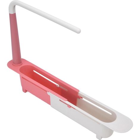 1 Support Rangement évier Extensible PP, Grande Capacité, Drainage Noir, avec Porte-serviette pour Cuisine