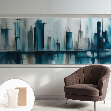 Papier peint avec colle pour décoration moderne de salon chambre à coucher cuisine et bureau Facile Paysages urbains 250x104 cm (1/5)