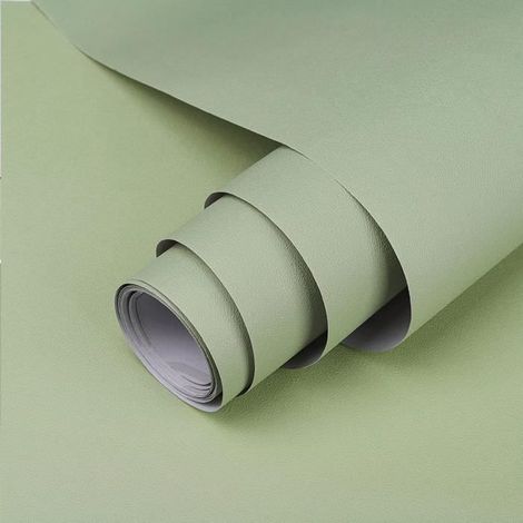 Papier peint adhésif - OUTAD - 60X500cm - Vinyle - Vert Clair - Extra épais et lavable (1/4)