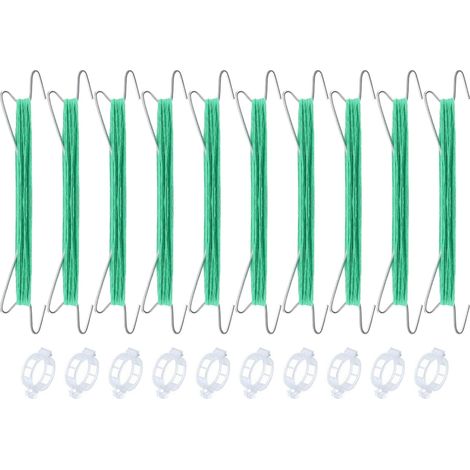 Lot de 10 supports pour plants de tomates avec corde de 10 mètres pour la croissance (1/5)