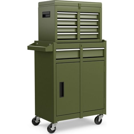 Caja de herramientas con ruedas 2 en 1 con 5 cajones y capacidad de 100 kg (1/5)