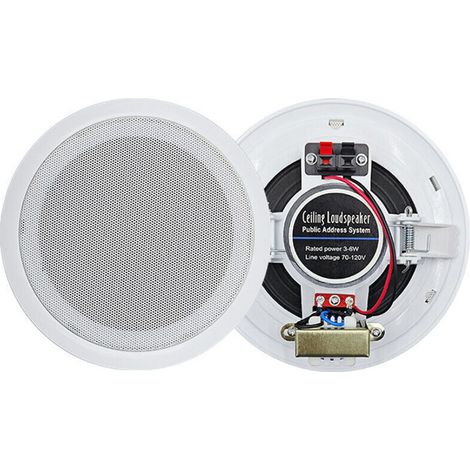 Haut-parleur encastrable 6 W, haut-parleur de plafond, haut-parleur à ressort (1/3)
