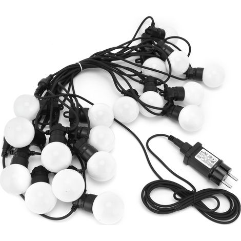 Wasserdichte G50-Lichterkette, 10 m, 20 LEDs, für festliche Außendekoration, EU 220–240 V, warmweiß (1/5)