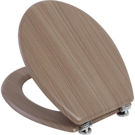 COPRIWATER UNIVERSALE SEDILE TAVOLETTA WC BAGNO MDF LEGNO MARRONE 18" FERIDRAS (1/3)