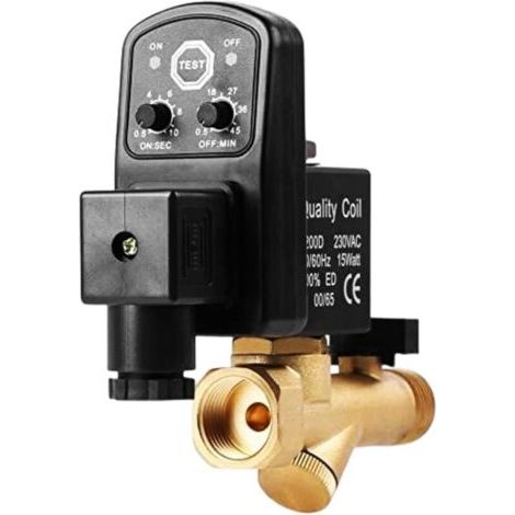 Vanne de vidange, vanne de vidange électronique automatique G1/2 DN15 pour la gestion des condensats de compresseur d'air(230V) (1/4)