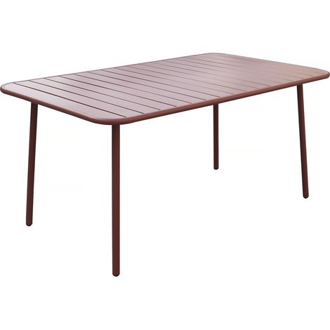 Tavolo da giardino in metallo "Bilbao" - 150 x 90 x 71 cm - Terracotta