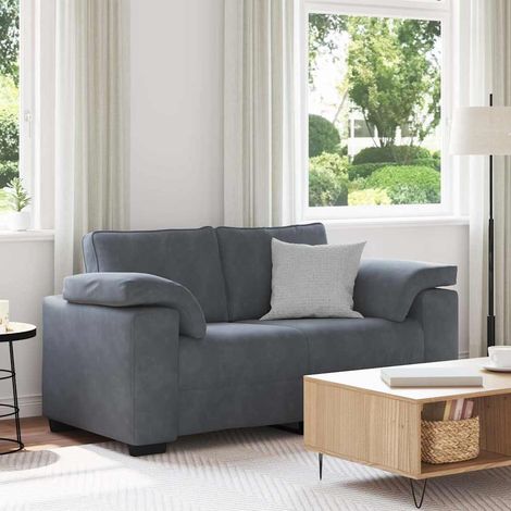 vidaXL Canapé causeuse gris foncé 160x77x82 cm velours (1/5)