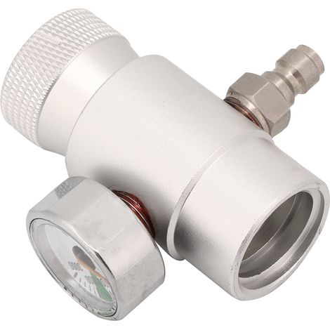 Ortviai Régulateur de CO2 pour Recharge de Bouteille SodaStream – Adaptateur Aluminium avec Manomètre 3000 PSI (1/4)
