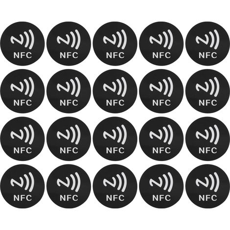 Autocollants NFC 125KHz, 20 pièces, Anti-interférence, identification de téléphone, pour contrôle d'accès, Assistant domestique, noir (1/5)