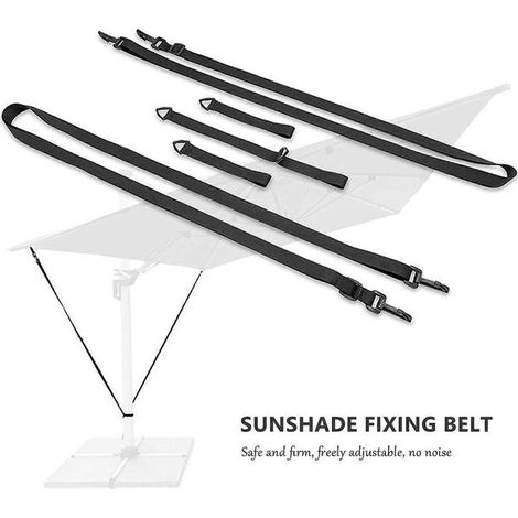 Kit de fixation pour parasol suspendu avec sangles de sécurité et longueur réglable. (1/5)