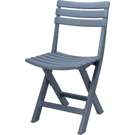 2.04 Klappstuhl aus stabilem Kunststoff - blau/grau - 042050030