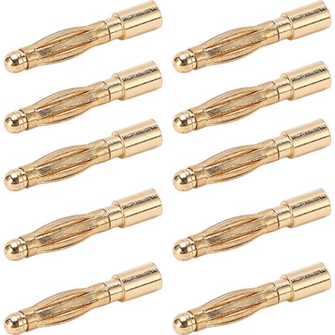 Connecteurs bananes à balle de 2,0 mm en cuivre pur nickelé pour prise secteur (1/5)