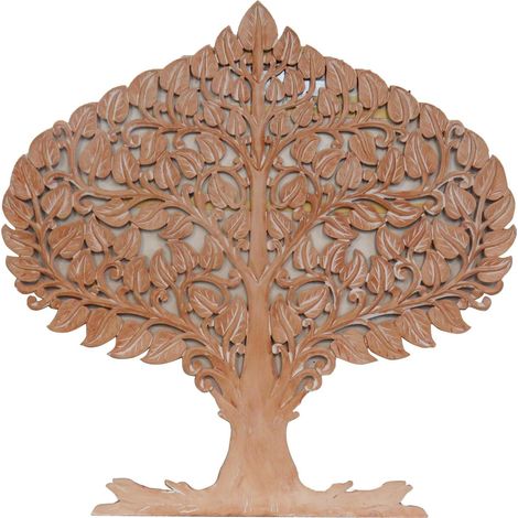 Statue murale arbre bois élégance naturelle - Beige nature bois