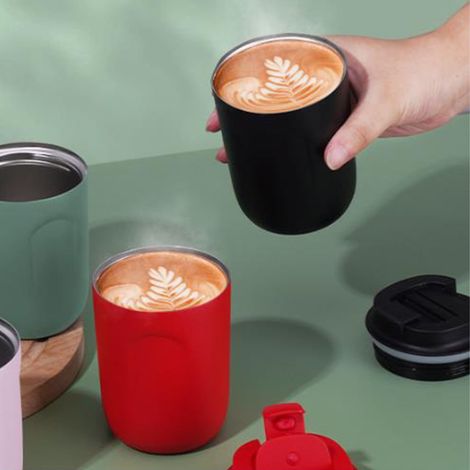 Tasse À Café En Acier Inoxydable - Tasse Isolante Portable Pour Boissons Chaudes Et Froides - Idéale Pour Bureau Maison Voyage - 1 Pièce (1/4)