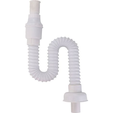 Tuyau De Evacuation - Pour Evier Et Lave-Vaisselle - En Polypropylène - Extensible 42 À 80 Cm - Avec 4 Colliers De Serrage (1/5)