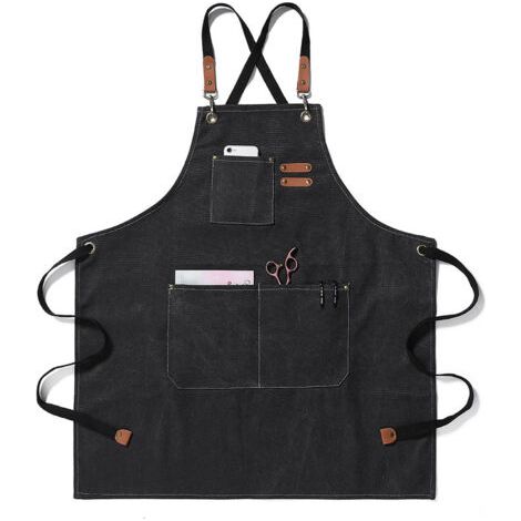 Tablier Unisexe Cowboy Café Boutique Barbier Restaurant Vêtements Travail Hommes Femmes Peinture Tablier Travail Cuisine ,(Color : Black, Size : OneSize)