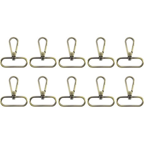 10 Pièces de Mousquetons Pivotants, Mousqueton à Anneau Ovale de 1,5 Pouce en Métal, Crochet de Mousqueton à Ressort pour Fabrication de Sacs à Main, Ceinture, Sangle, Bronze (1/5)