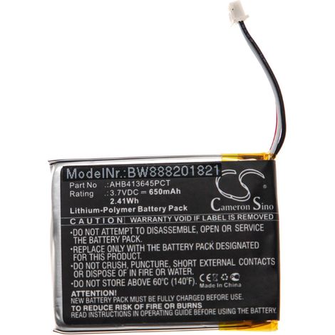 vhbw batteria sostituisce Sennheiser 507271-88, AHB413645PCT per auricolari cuffie wireless (650mAh, 3,7V, Li-Poly) (1/2)