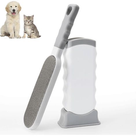 1 brosse anti-poils pour chiens et chats - Brosse magique réutilisable pour enlever les poils - Brosse magique pour nettoyer les poils de chiens et chats (canapé, vêtements, voiture) (1/5)