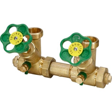 Schlösser ATV-Verteiler mit nichtsteigender Spindel, 2-fach, DN 25, Eingang 1", oberer Ausgang 1 1/4"