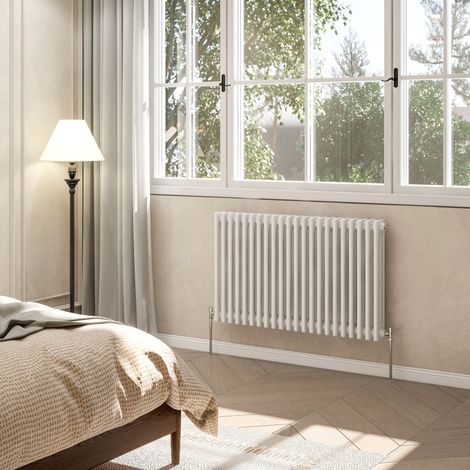 AVER-GROWTH 3 Column Traditional Cast Iron Style Radiator White 600x1010mm (1/5)