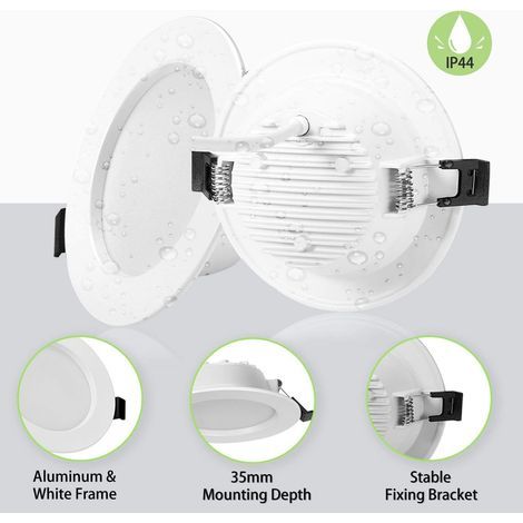 GENERIC-10 x 5W Spot LED Encastrable Extra Plat, IP44 Spot LED Salle de Bain, 310LM Blanc Froid 6000K, Ultra-mince 35MM, Diamètre 100mm Spot LED Intégrée Ultra Plat pour Salon Chambre Cuisine AC85-26 (1/5)